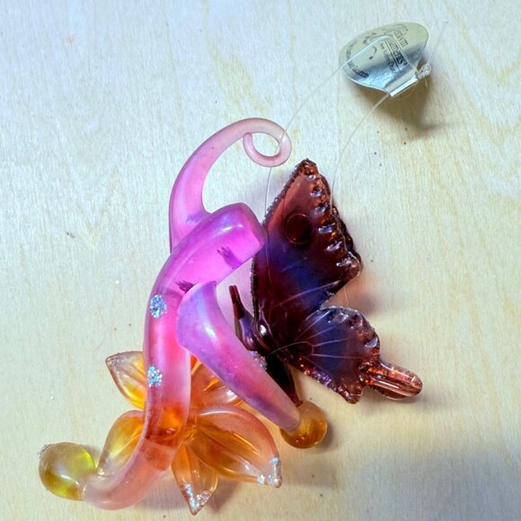 Ashton Drake Heirloom Butterfly Ornament Glass VTG Daffodils Delight Artistic - Picture 13 of 14